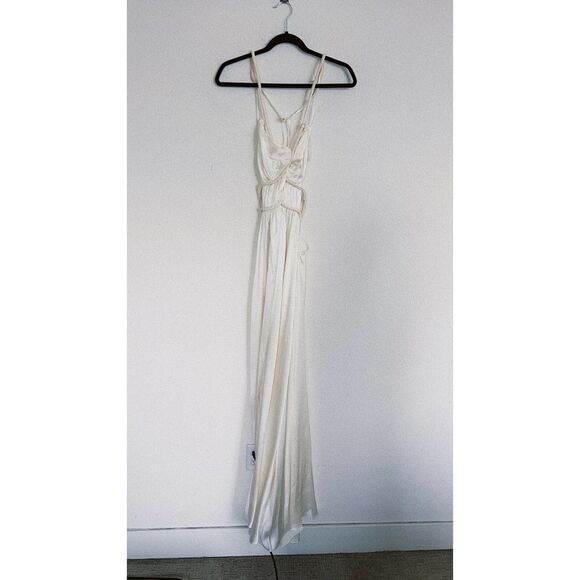 Cult Gaia Silk Salee open-back gown white US8 - Picture 8 of 12